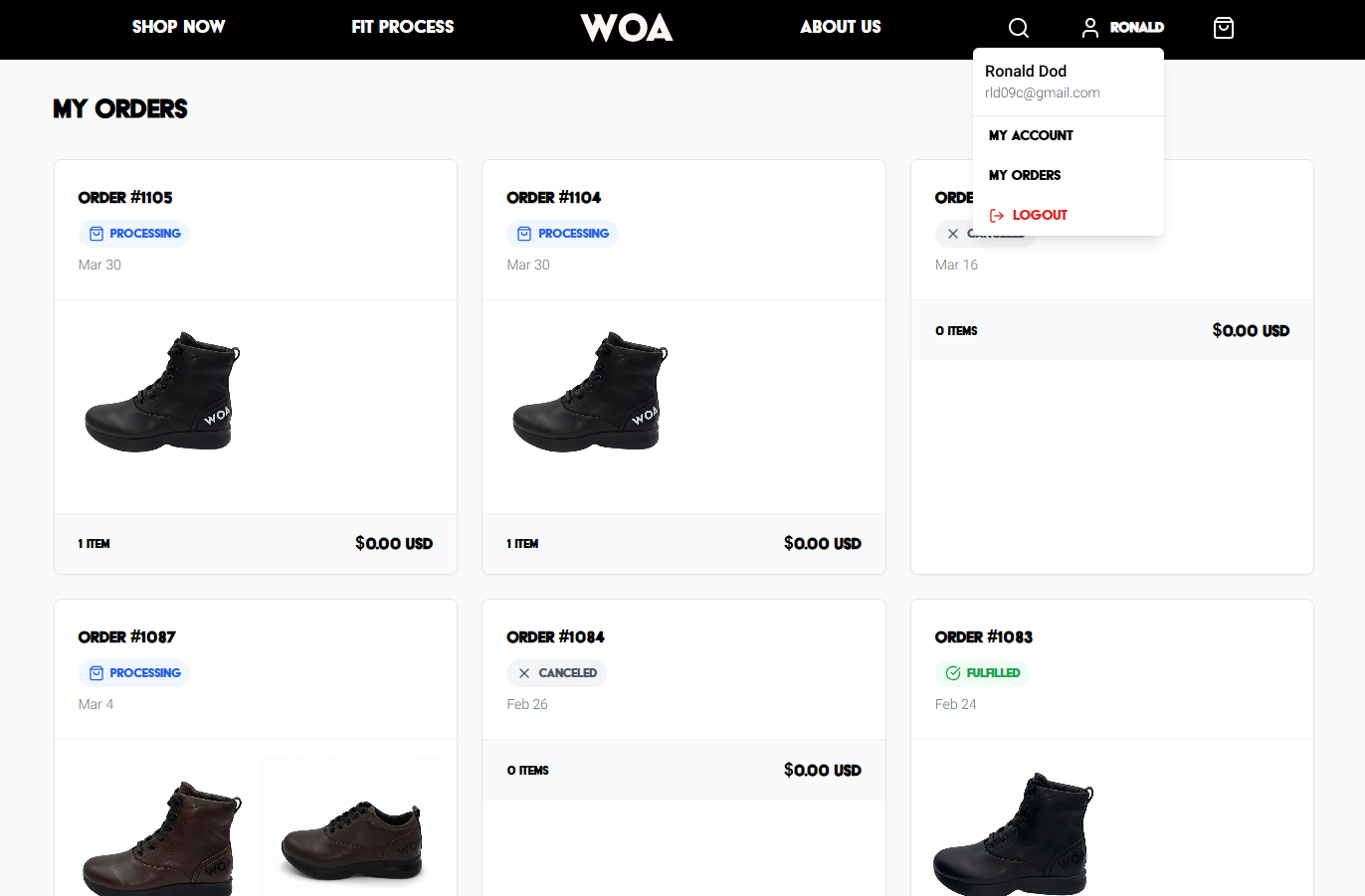 Product page with scan now button