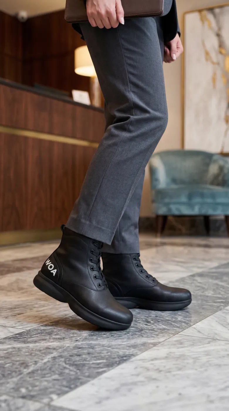 Person wearing comfortable Walking On Air shoes