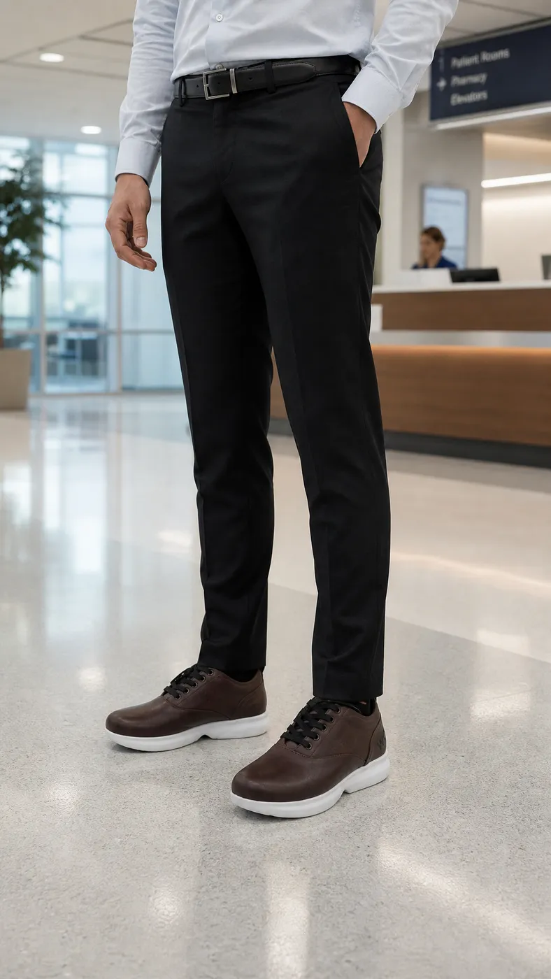 Brown and white Walking On Air dress sneaker
