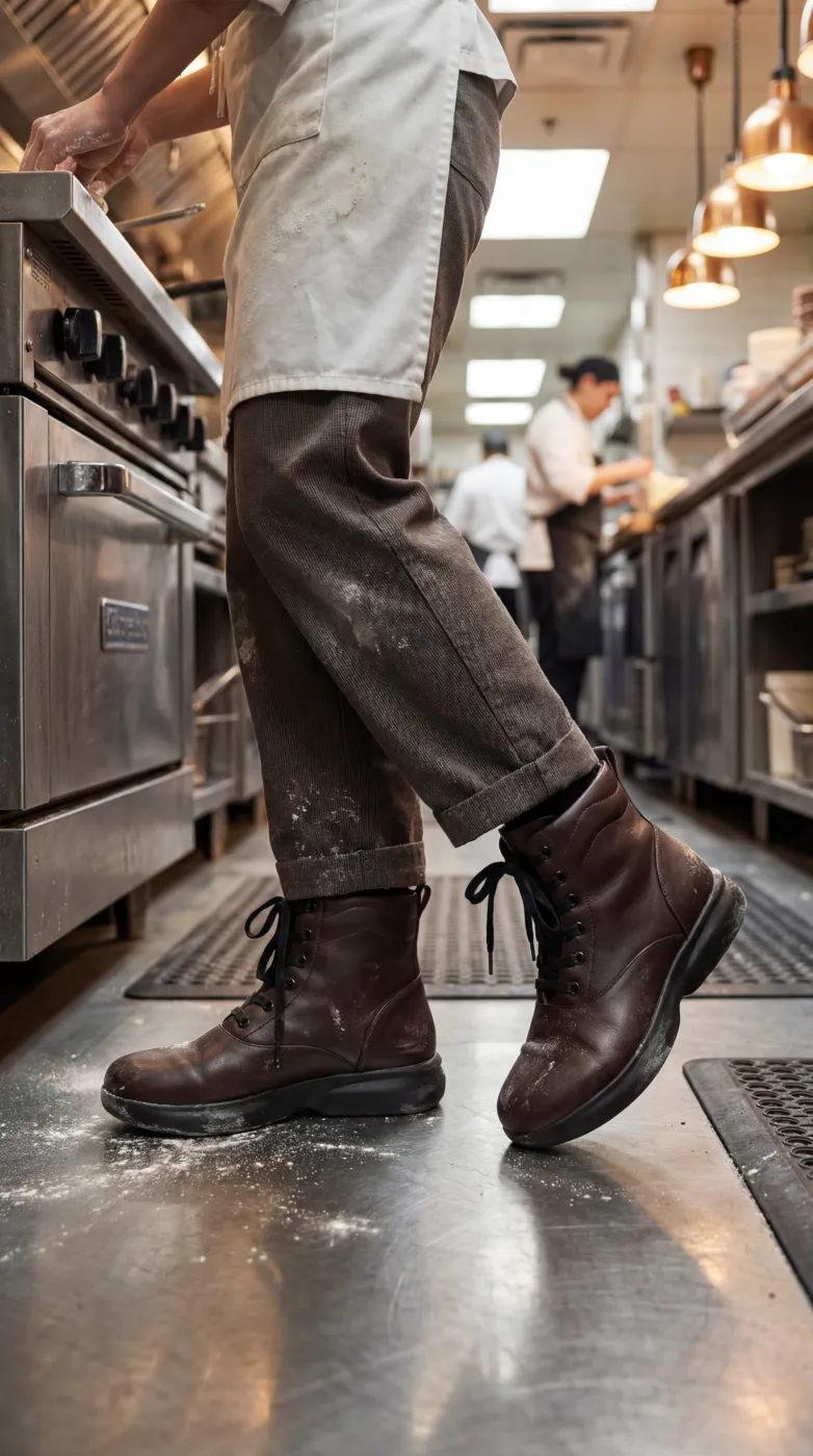Walking On Air shoes in a restaurant setting