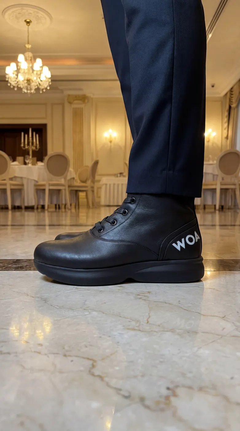 Hospitality worker standing in Walking On Air shoes